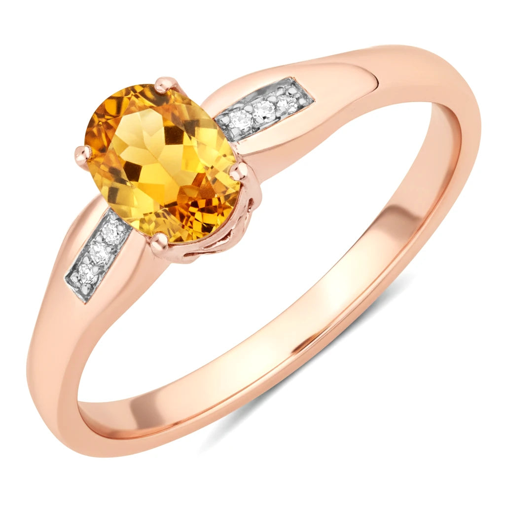 Dainty Oval Cut Diamond Accent Ring