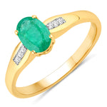 Dainty Oval Cut Diamond Accent Ring