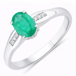 Dainty Oval Cut Diamond Accent Ring