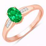 Dainty Oval Cut Diamond Accent Ring