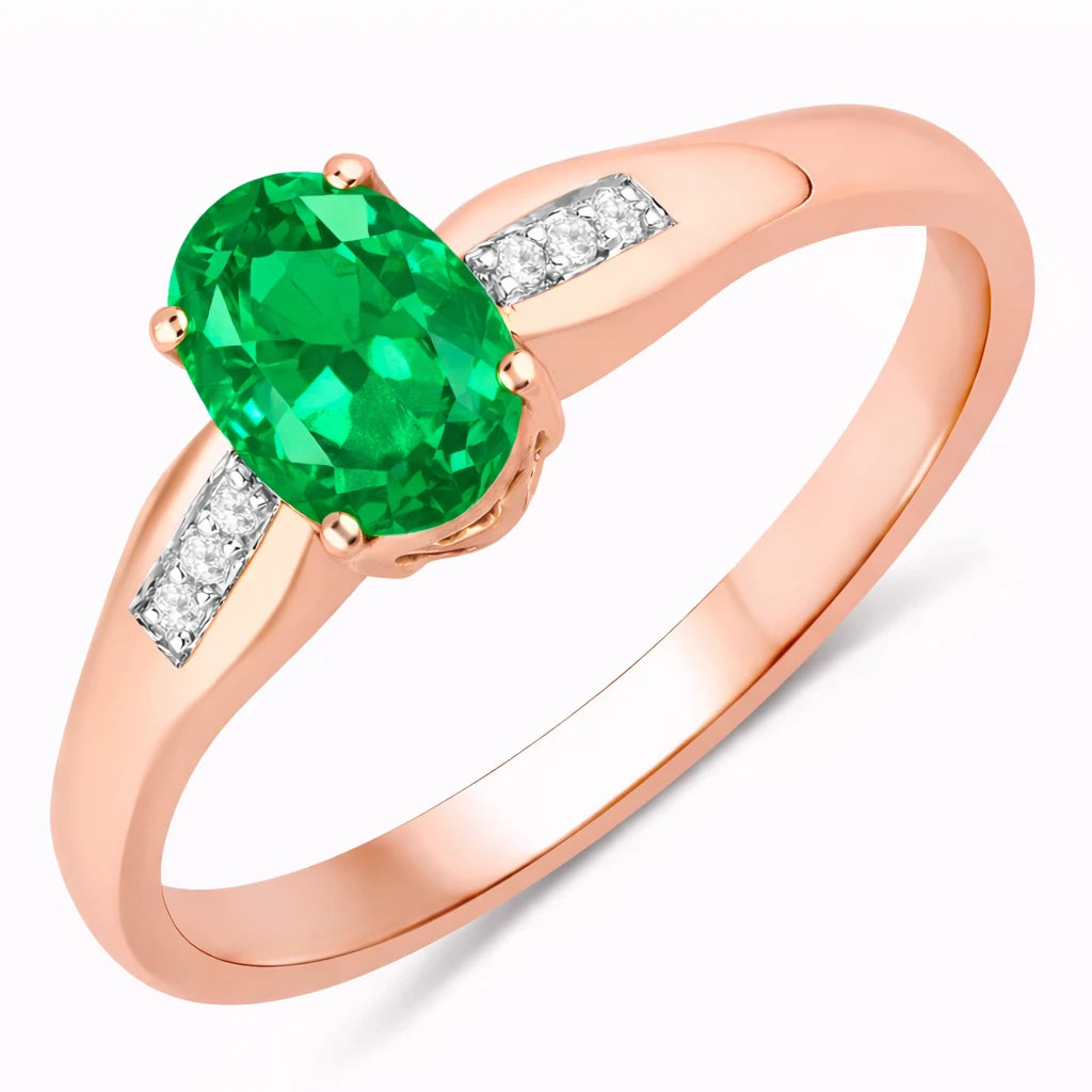 Dainty Oval Cut Diamond Accent Ring