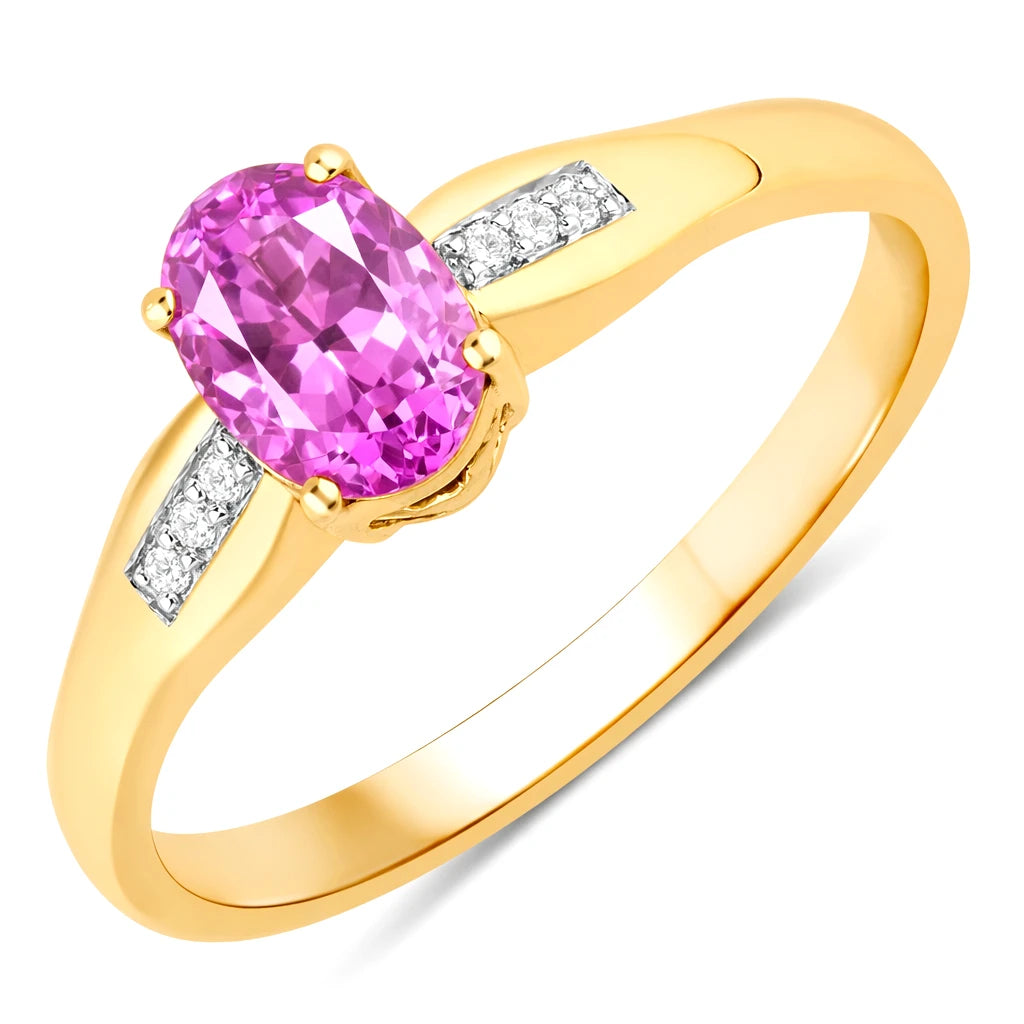 Dainty Oval Cut Diamond Accent Ring