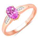 Dainty Oval Cut Diamond Accent Ring