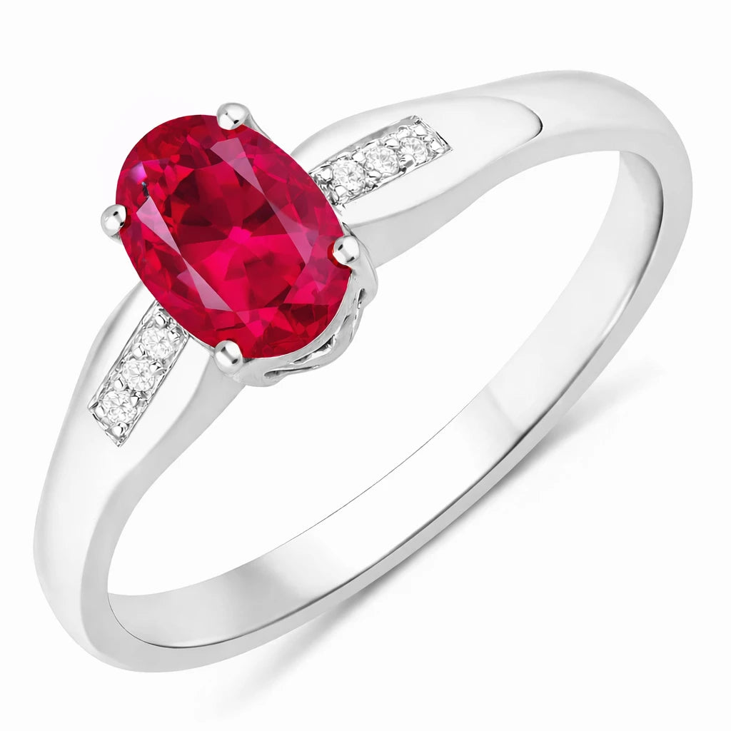 Dainty Oval Cut Diamond Accent Ring