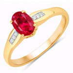 Dainty Oval Cut Diamond Accent Ring