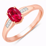 Dainty Oval Cut Diamond Accent Ring