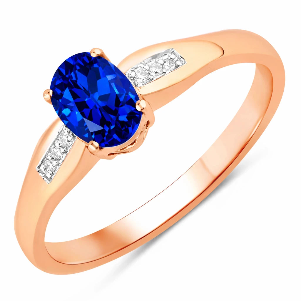 Dainty Oval Cut Diamond Accent Ring
