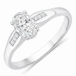 Dainty Oval Cut Diamond Accent Ring