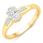 Dainty Oval Cut Diamond Accent Ring