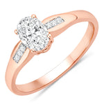 Dainty Oval Cut Diamond Accent Ring