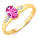 Dainty Oval Cut Diamond Accent Ring
