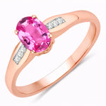 Dainty Oval Cut Diamond Accent Ring