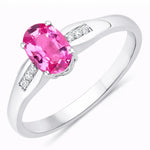 Dainty Oval Cut Diamond Accent Ring