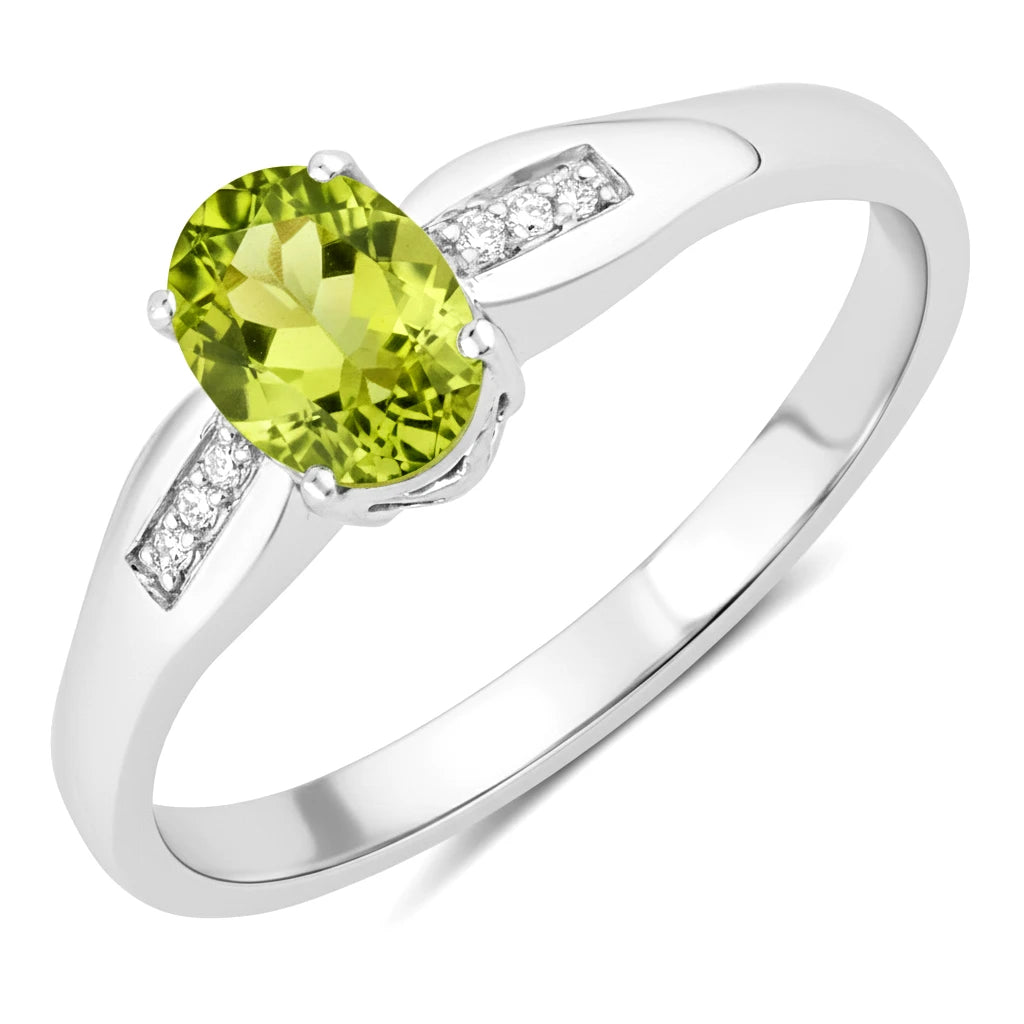 Dainty Oval Cut Diamond Accent Ring