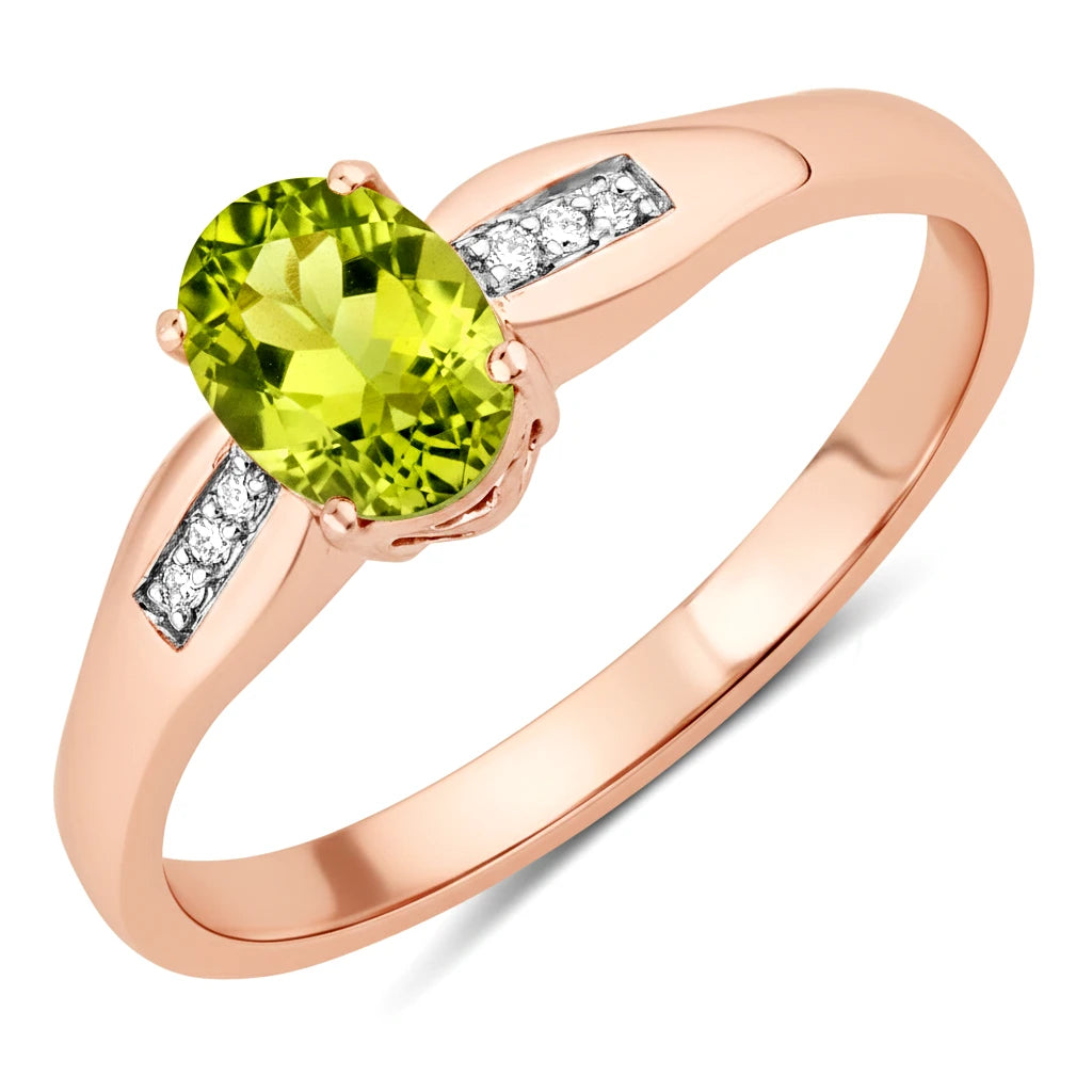 Dainty Oval Cut Diamond Accent Ring