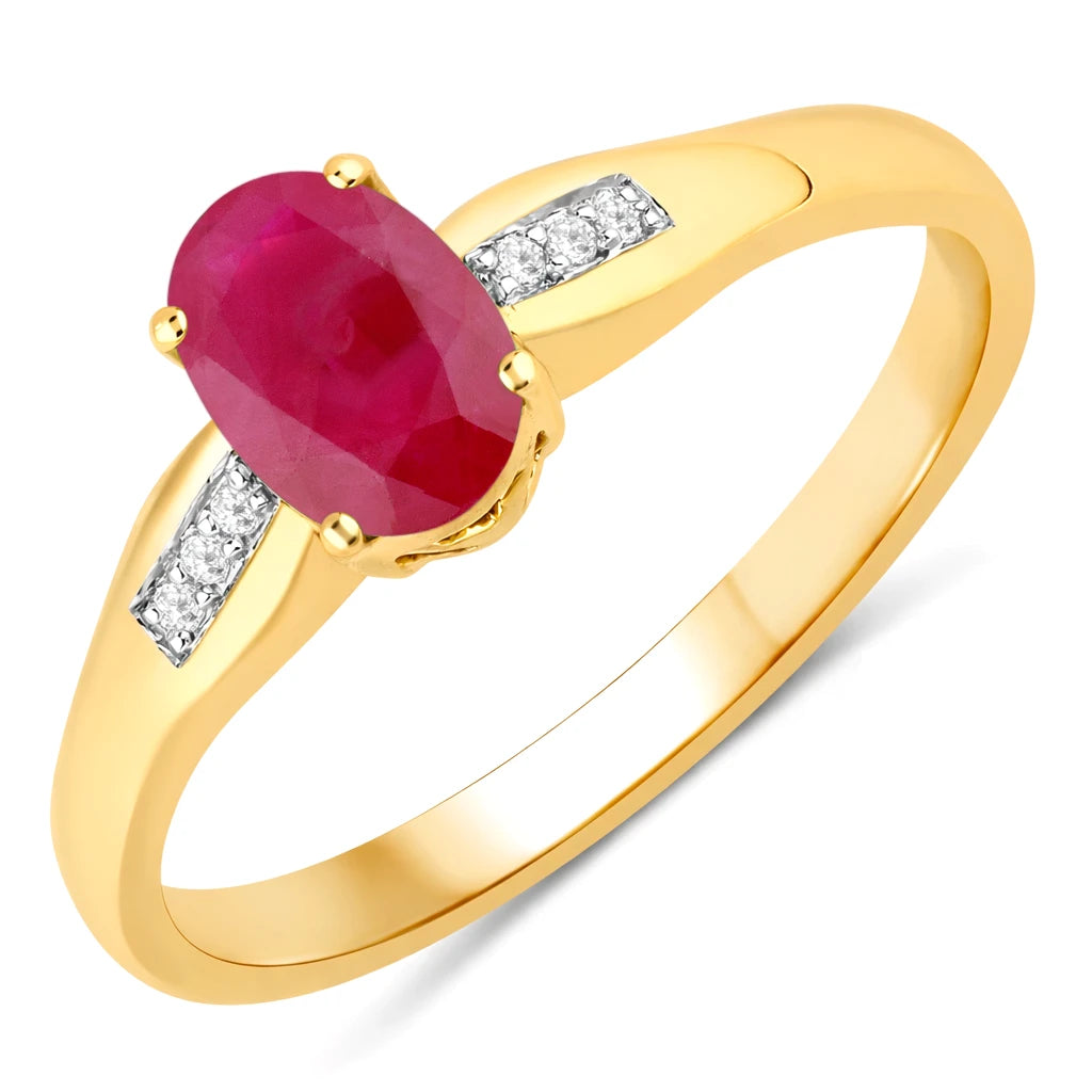 Dainty Oval Cut Diamond Accent Ring