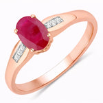 Dainty Oval Cut Diamond Accent Ring