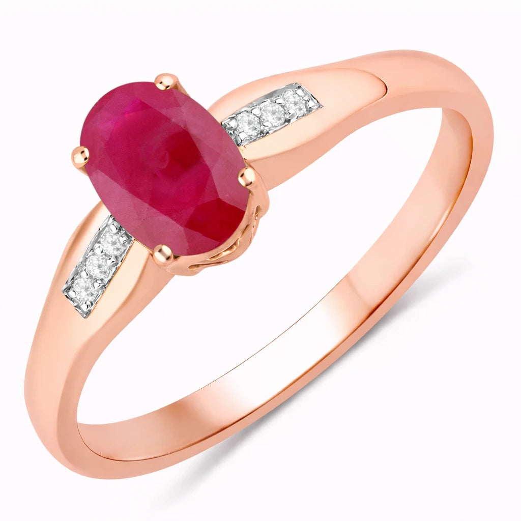 Dainty Oval Cut Diamond Accent Ring