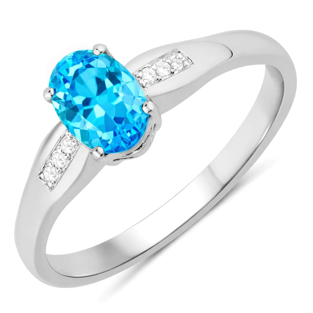 Dainty Oval Cut Diamond Accent Ring
