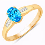 Dainty Oval Cut Diamond Accent Ring