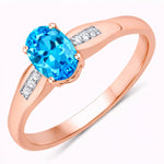 Dainty Oval Cut Diamond Accent Ring
