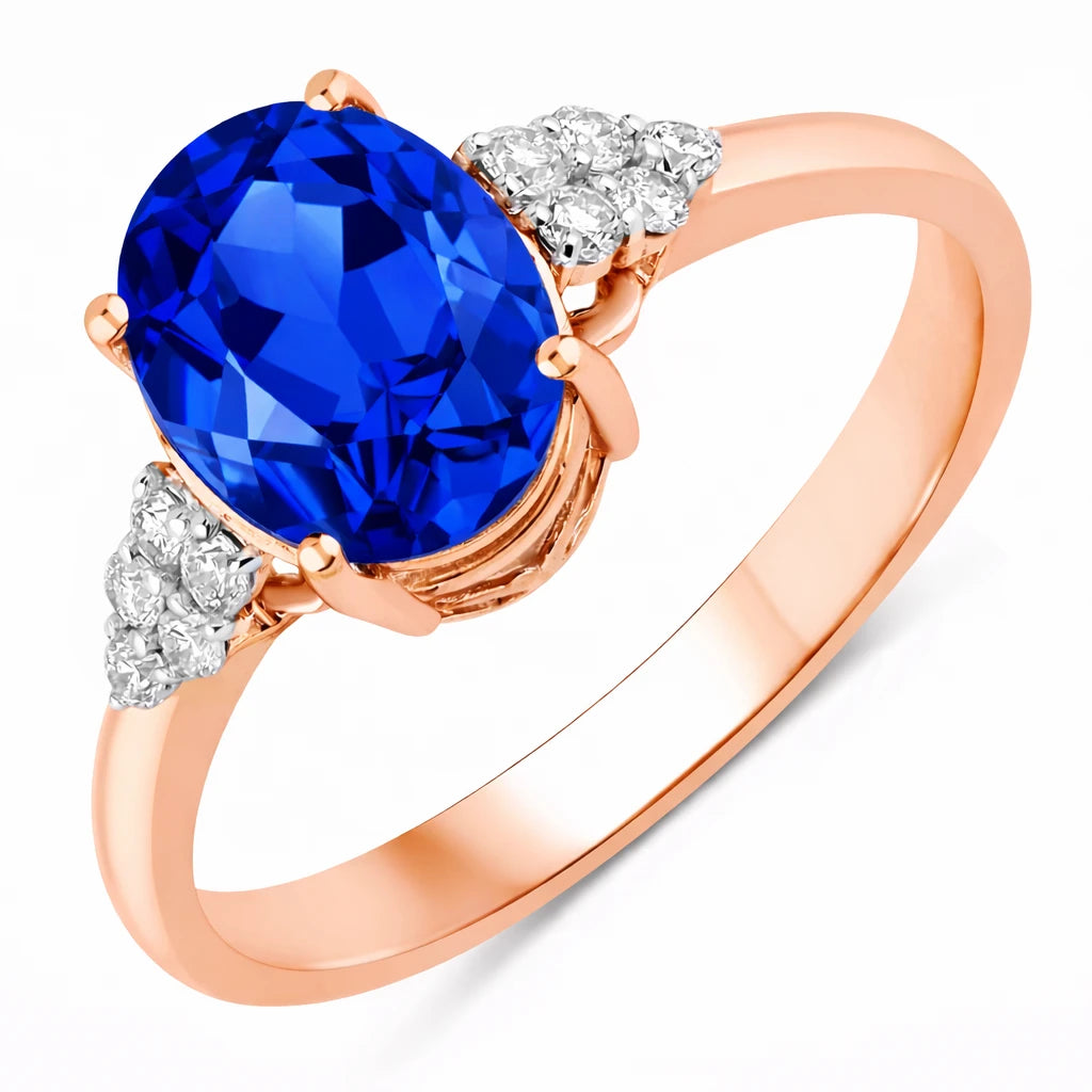 Cocktail Oval Cut Diamond Accent Ring