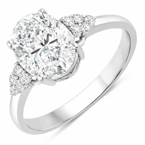 Cocktail Oval Cut Diamond Accent Ring