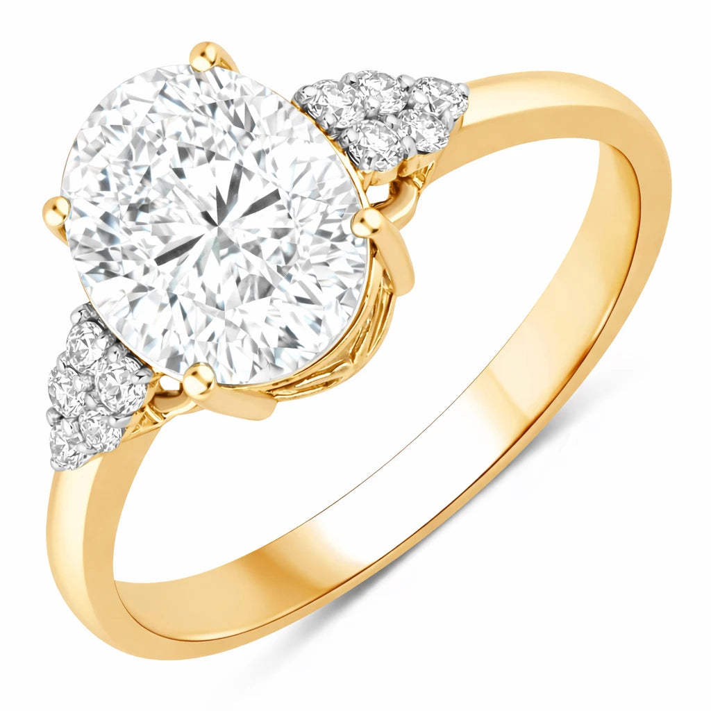 Cocktail Oval Cut Diamond Accent Ring