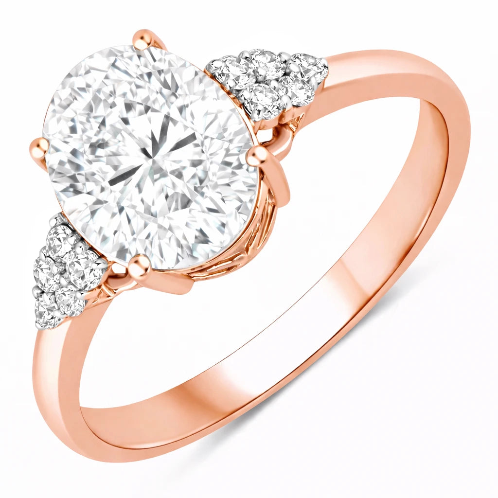 Cocktail Oval Cut Diamond Accent Ring