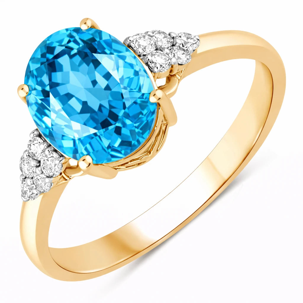 Cocktail Oval Cut Diamond Accent Ring