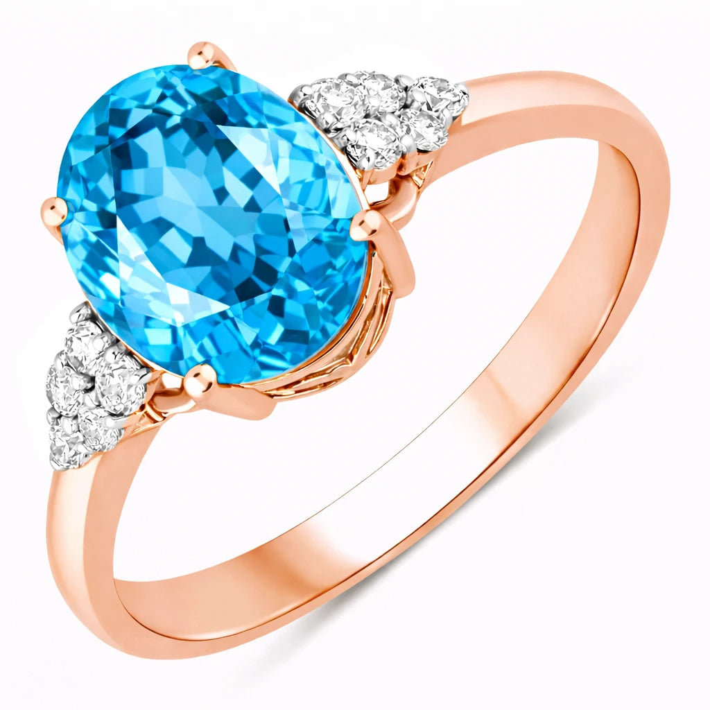 Cocktail Oval Cut Diamond Accent Ring