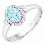 Vintage Oval Cut Diamond Accent Ring