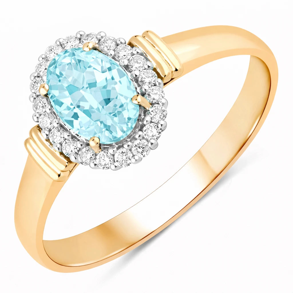 Vintage Oval Cut Diamond Accent Ring