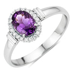 Vintage Oval Cut Diamond Accent Ring