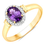 Vintage Oval Cut Diamond Accent Ring