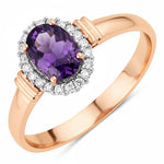 Vintage Oval Cut Diamond Accent Ring