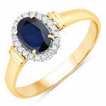 Vintage Oval Cut Diamond Accent Ring