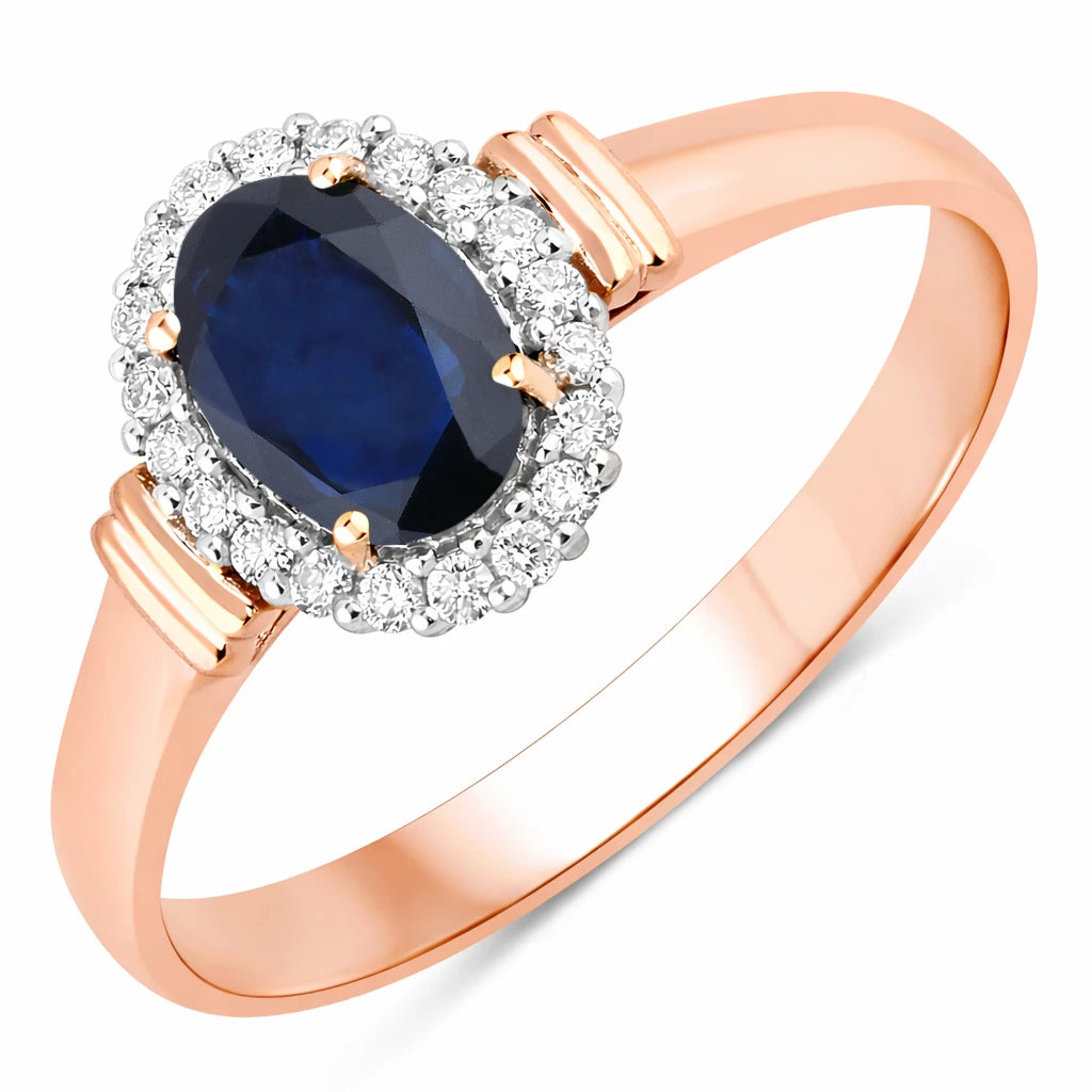 Vintage Oval Cut Diamond Accent Ring