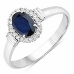 Vintage Oval Cut Diamond Accent Ring