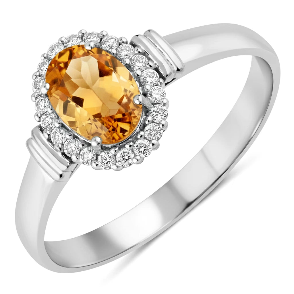 Vintage Oval Cut Diamond Accent Ring