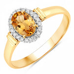 Vintage Oval Cut Diamond Accent Ring