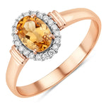 Vintage Oval Cut Diamond Accent Ring