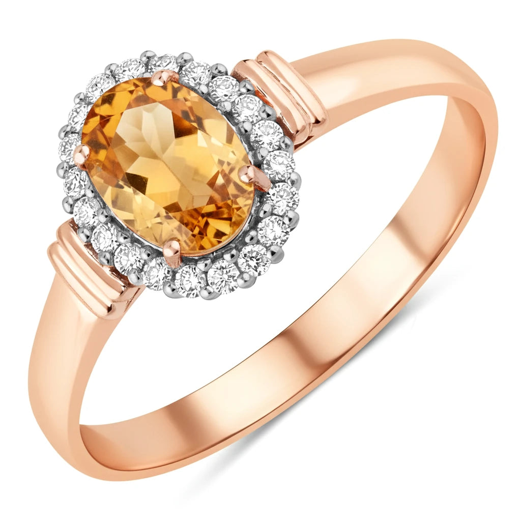 Vintage Oval Cut Diamond Accent Ring