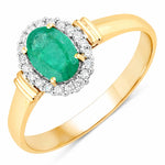 Vintage Oval Cut Diamond Accent Ring