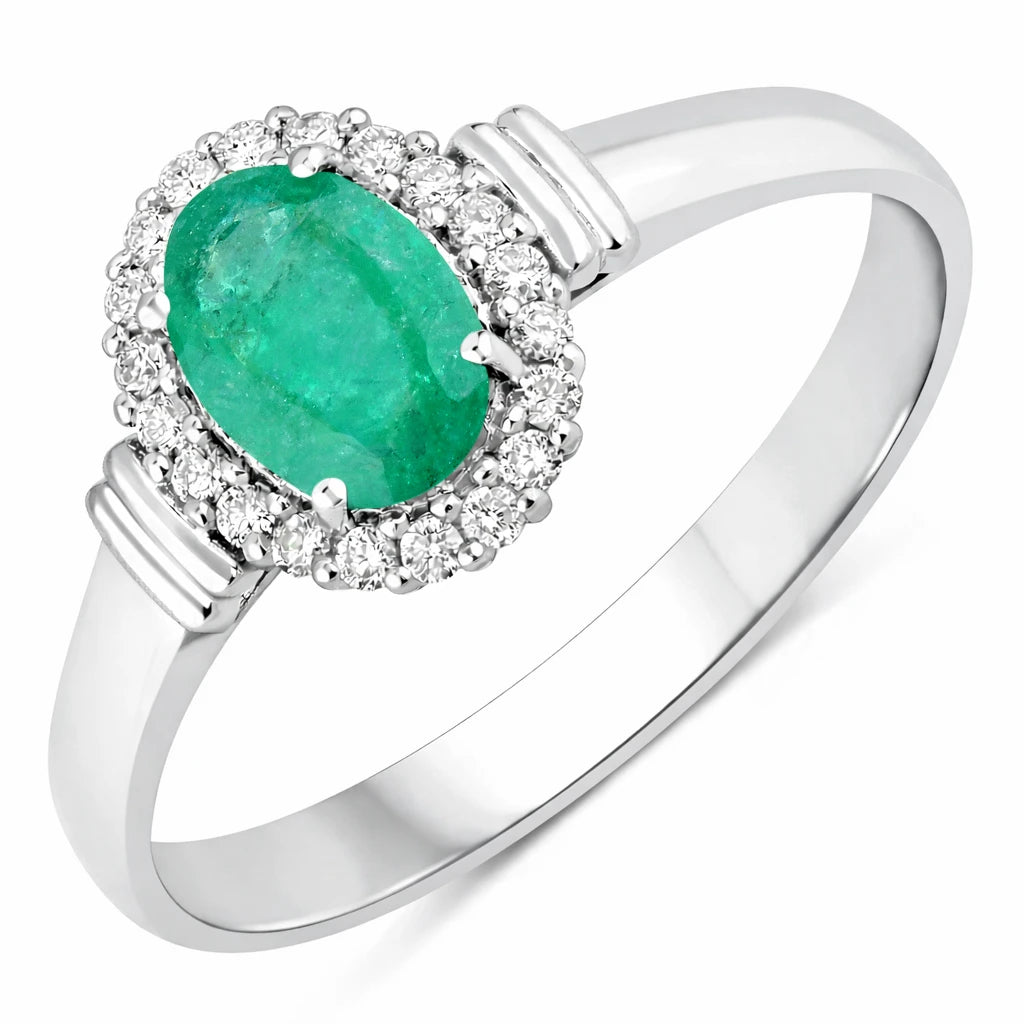 Vintage Oval Cut Diamond Accent Ring