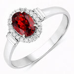 Vintage Oval Cut Diamond Accent Ring