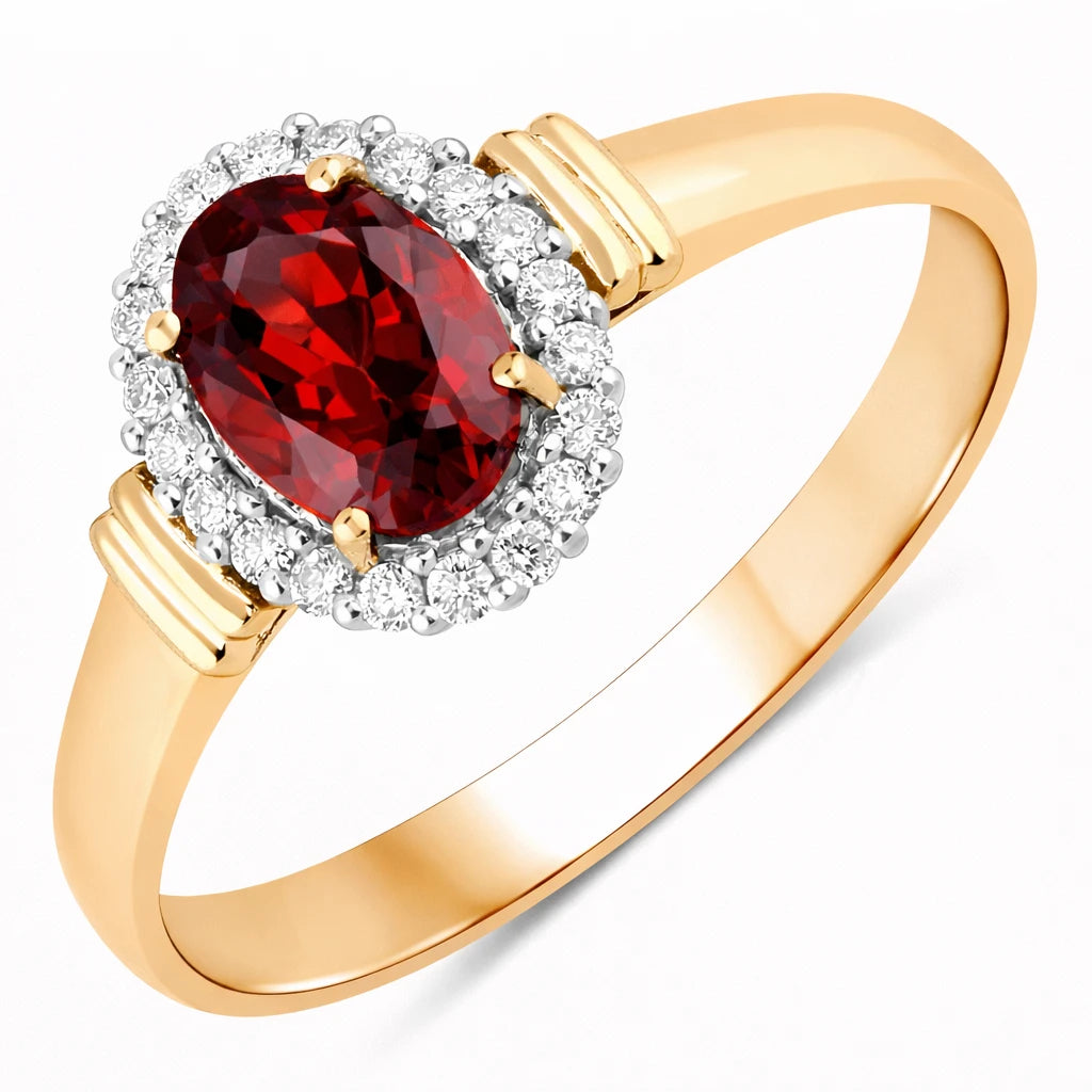 Vintage Oval Cut Diamond Accent Ring