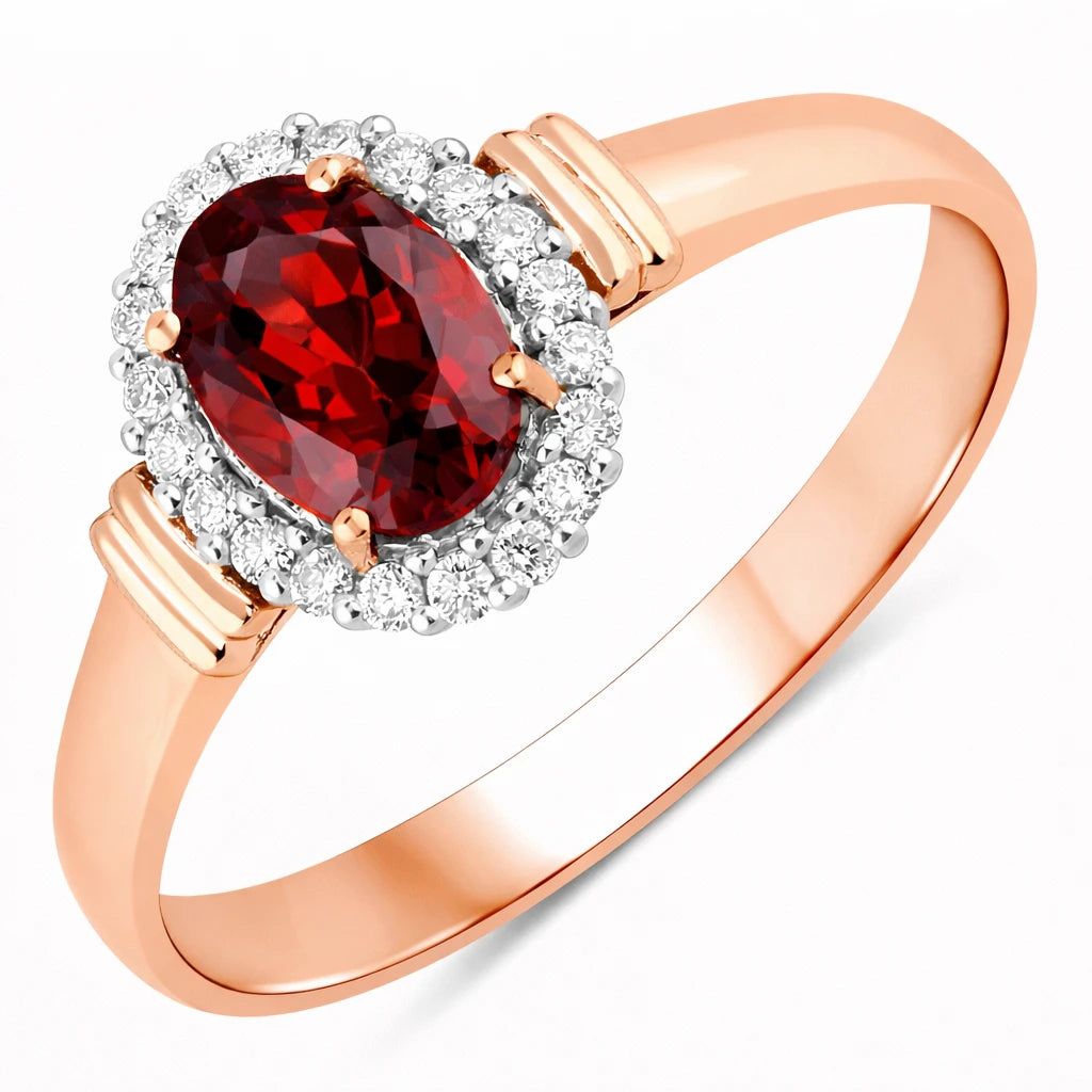 Vintage Oval Cut Diamond Accent Ring