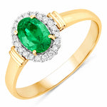Vintage Oval Cut Diamond Accent Ring