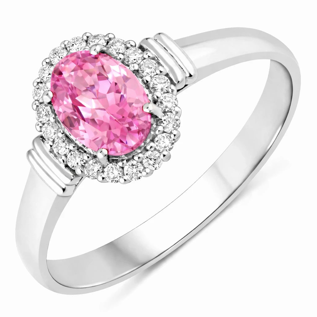 Vintage Oval Cut Diamond Accent Ring